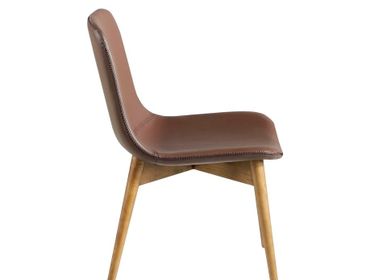 Chairs - Upholstered brown leatherette Dining table chair - ANGEL CERDÁ