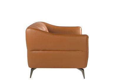 Sofas - 3 seater sofa upholstered in brown cowhide leather - ANGEL CERDÁ