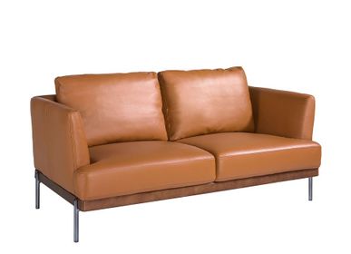 Sofas - 2 seater sofa upholstered in brown leather - ANGEL CERDÁ