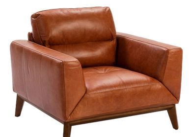 Armchairs - Upholstered buffalo cow leather armchair - ANGEL CERDÁ