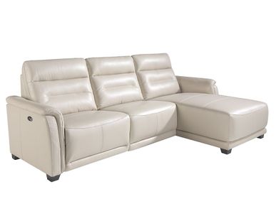 Canapés - Canapé chaise longue (R) avec revêtement en cuir et mécanisme relax - ANGEL CERDÁ