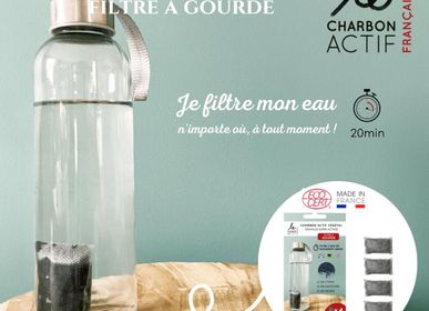 Carafes - set of 4 portable activated carbon bottle filters - LE CHARBON ACTIF FRANÇAIS