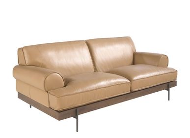 Sofas - 3 seater sofa upholstered in sand cowhide leather - ANGEL CERDÁ