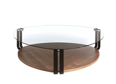 Tables basses - Table basse en noyer et acier noir - ANGEL CERDÁ