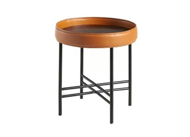 Coffee tables - Cognac cowhide corner table - ANGEL CERDÁ