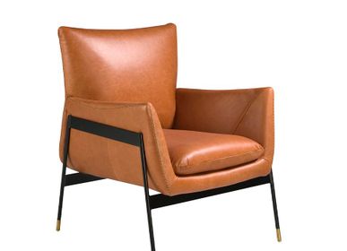 Armchairs - Upholstered armchair brown cowhide leather - ANGEL CERDÁ