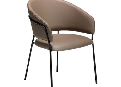 Chairs - Dining table chair black steel legs - ANGEL CERDÁ