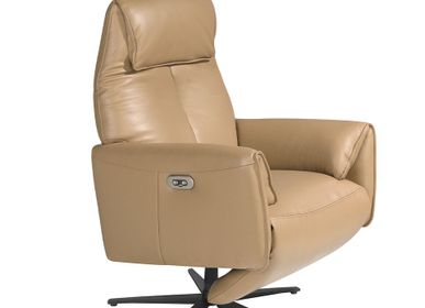 Fauteuils - Fauteuil pivotant en cuir mécanismes relax - ANGEL CERDÁ
