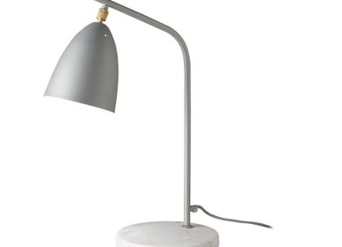 Table lamps - Table lamp in white marble and grey steel - ANGEL CERDÁ
