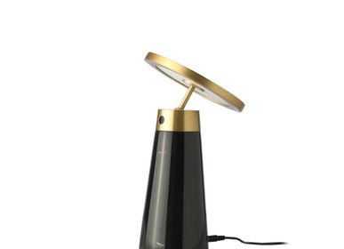 Lampes de table - Lampe de table en marbre noir et acier doré - ANGEL CERDÁ
