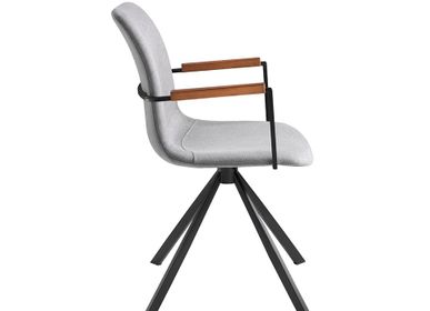 Chairs - Gyratory chair in fabric and black steel legs - ANGEL CERDÁ