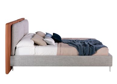 Beds - Upholstered bed in fabric and eco-leather - ANGEL CERDÁ