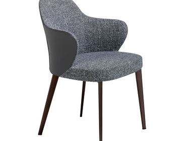 Chairs - Dining chair upholstered in eco-leather and fabric - ANGEL CERDÁ