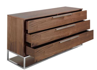 Chests of drawers - Chest of drawers walnut and steel - ANGEL CERDÁ