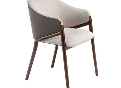 Chairs - Dining table chair upholstered in fabric and leatherette - ANGEL CERDÁ