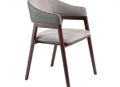 Chaises - Chaise de table à manger rembourrée en tissu et simili cuir - ANGEL CERDÁ