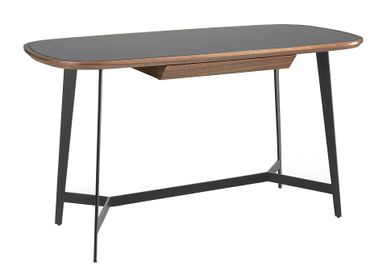 Desks - Walnut desk and black tinted glass - ANGEL CERDÁ