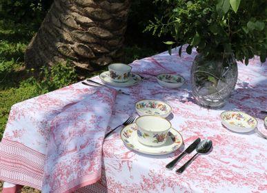 Table linen - Printed Tablecloth, Toile de Jouy Tablecloth - LA CUCA