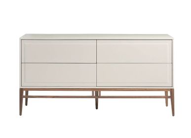 Sideboards - Gray sideboard with walnut legs - ANGEL CERDÁ