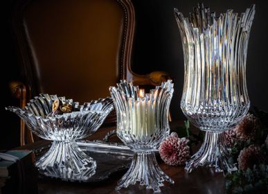 Caskets and boxes - Chiara Cut Crystal Candle Holder - LEONE DI FIUME