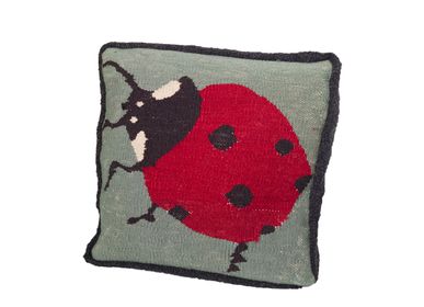 Cushions - Ladybug Handwoven Throw Pillow - STUDIO POTATO