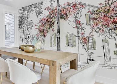 Wallpaper - Blooming Village Panoramic Wallpaper - ACTE-DECO