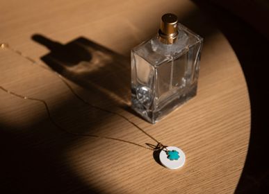 Bijoux - Collier olfactif "Greco" en céramique de Limoges à parfumer - O BY !OSMOTIK