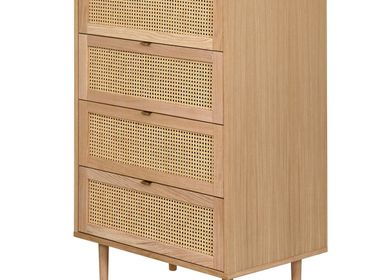 Chests of drawers - KAZUO 4-drawer cane dresser - MOBILIER D'ICI ET D'AILLEURS