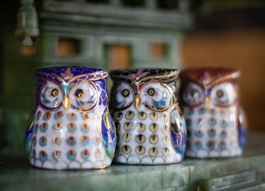 Ceramic - OWL FAMILY – CLOISONNÉ LUCKY CHARMS - TRESORIENT