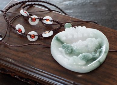 Bijoux - Collier tressé à pendentif en jade de Birmanie (jadéite) – Pour toujours - TRESORIENT