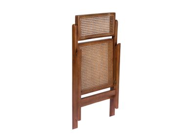Chairs - Elm wood folding chair, dark brown MU23008 - ANDREA HOUSE