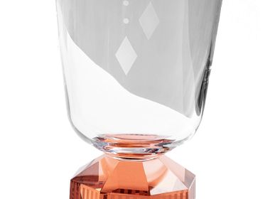 Glass - Pair of Chelsea Short Crystal Glasses Clear/Rouge - REFLECTIONS COPENHAGEN