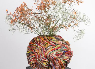 Pièces uniques - Vase papiers recyclés Collection ARVOR pièce unique - HELENE SIELLEZ