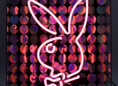 Decorative objects - 'Bunny' Acrylic Box Neon Light with Sequins - Locomocean x PLAYBOY - LOCOMOCEAN