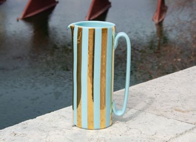 Vases - Serlio 'Mercante' 24K Gold Ceramic Vase - TUTTOATTACCATO
