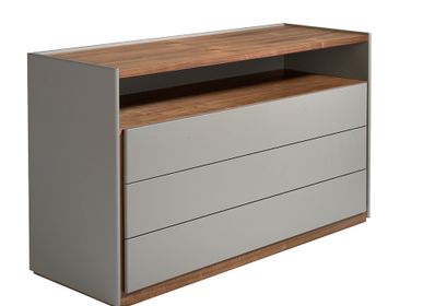 Chests of drawers - Walnut and lacquered MDF chest of drawers - ANGEL CERDÁ