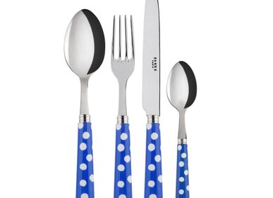 Flatware - 4 pieces cutlery set - White Dots Lapis blue - SABRE PARIS