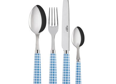 Flatware - 4 pieces cutlery set - Gingham, Light blue - SABRE PARIS