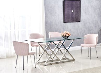 Dining Tables - TRIANGLE TABLE WITH CHROME LEGS 180X90CM - EURODESIGN FRANCE