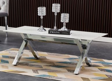 Coffee tables - TABLE BASSE IXE - MARBRE BLANC - EURODESIGN FRANCE