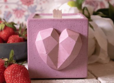Cadeaux - Bougie en béton coloré - LOVE - JUNNY