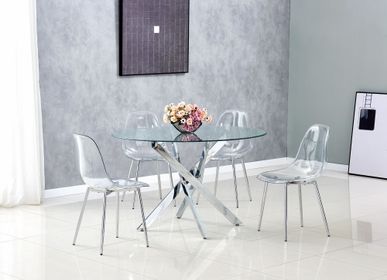 Dining Tables - TABLE REPAS JESSICA RONDE - TRANSPARENTE - EURODESIGN FRANCE