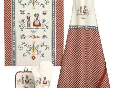 Tabliers de cuisine - Tablier de cuisine Elsa Rouge/ecru 72 x 84 - WINKLER - SDE MAISON VIVARAISE