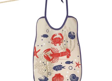 Children's mealtime - Bib Yarn Dyed & Printed Crustaces Ficelle 40 X 55 - WINKLER - SDE MAISON VIVARAISE