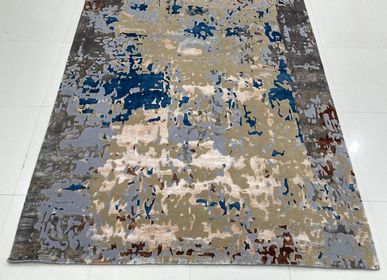 Rugs - ITR 102, Modern Direct From Indian Factory Colorful Customizable 80 - 100 Knots per square Inches Handknotted Indo Tibbetan Wool Bamboo Art Silk Rugs Carpet For Home and Projects - INDIAN RUG GALLERY