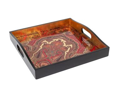 Trays - Jaipur Crimson Lacquer Square Tray-36x36 - CASPARI