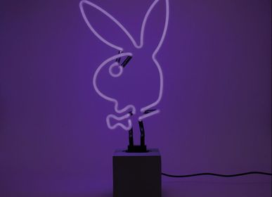 Decorative objects - Playboy Glass Neon Sign (Concrete base) - Bunny - Purple - LOCOMOCEAN