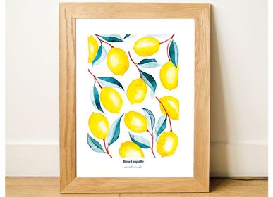 Stationery - 30 x 40 cm poster - Lemons - BLEU COQUILLE