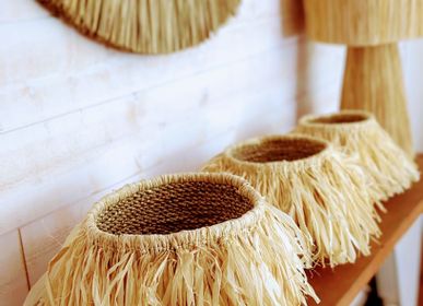 Shopping baskets - Set of 3 small baskets with fringes in Raphia (Bali) OPAFR - BALINAISA