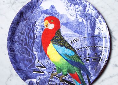 Trays - Parrot and Rose of the Winds serving tray - PARADISIO IMAGINARIUM